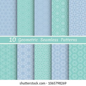 Set of seamless line patterns. Colorful geometric backgrounds collection. Endless repeating linear texture for wallpaper, packaging, banners, invitations, business cards, fabric print