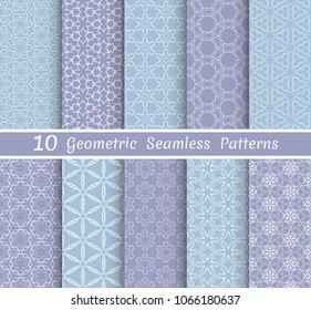 Set of seamless line patterns. Colorful geometric backgrounds collection. Endless repeating linear texture for wallpaper, packaging, banners, invitations, business cards, fabric print