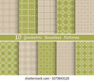 Set of seamless line patterns. Colorful geometric backgrounds collection. Endless repeating linear texture for wallpaper, packaging, banners, invitations, business cards, fabric print