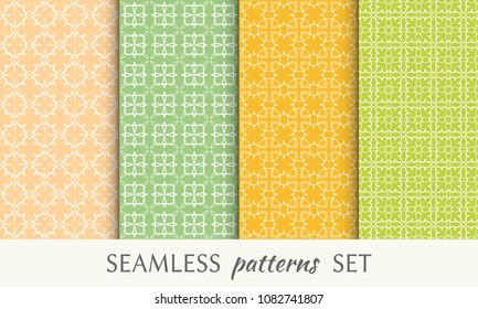 Set of seamless line patterns. Colorful geometric backgrounds collection. Endless repeating linear texture for wallpaper, packaging, banners, invitations, business cards, fabric print