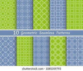 Set of seamless line patterns. Colorful geometric backgrounds collection. Endless repeating linear texture for wallpaper, packaging, banners, invitations, business cards, fabric print