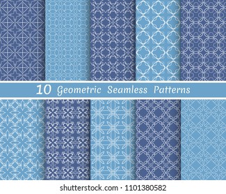 Set of seamless line patterns. Colorful geometric backgrounds collection. Endless repeating linear texture for wallpaper, packaging, banners, invitations, business cards, fabric print