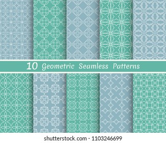 Set of seamless line patterns. Colorful geometric backgrounds collection. Endless repeating linear texture for wallpaper, packaging, banners, invitations, business cards, fabric print