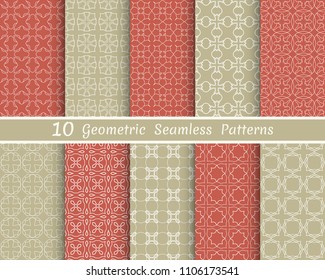 Set of seamless line patterns. Colorful geometric backgrounds collection. Endless repeating linear texture for wallpaper, packaging, banners, invitations, business cards, fabric print