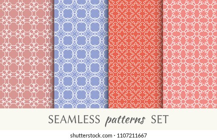 Set of seamless line patterns. Colorful geometric backgrounds collection. Endless repeating linear texture for wallpaper, packaging, banners, invitations, business cards, fabric print