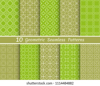 Set of seamless line patterns. Colorful geometric backgrounds collection. Endless repeating linear texture for wallpaper, packaging, banners, invitations, business cards, fabric print