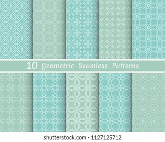 Set of seamless line patterns. Colorful geometric backgrounds collection. Endless repeating linear texture for wallpaper, packaging, banners, invitations, business cards, fabric print