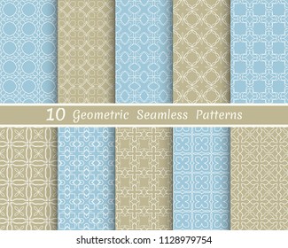 Set of seamless line patterns. Colorful geometric backgrounds collection. Endless repeating linear texture for wallpaper, packaging, banners, invitations, business cards, fabric print