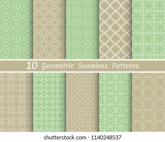 Set of seamless line patterns. Colorful geometric backgrounds collection. Endless repeating linear texture for wallpaper, packaging, banners, invitations, business cards, fabric print