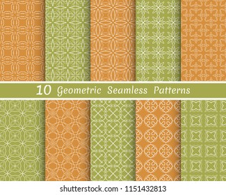 Set of seamless line patterns. Colorful geometric backgrounds collection. Endless repeating linear texture for wallpaper, packaging, banners, invitations, business cards, fabric print
