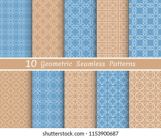 Set of seamless line patterns. Colorful geometric backgrounds collection. Endless repeating linear texture for wallpaper, packaging, banners, invitations, business cards, fabric print