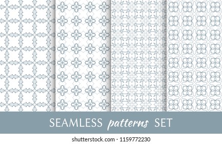 Set of seamless line patterns. Colorful geometric backgrounds collection. Endless repeating linear texture for wallpaper, packaging, banners, invitations, business cards, fabric print