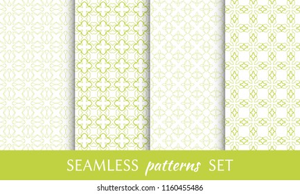 Set of seamless line patterns. Colorful geometric backgrounds collection. Endless repeating linear texture for wallpaper, packaging, banners, invitations, business cards, fabric print