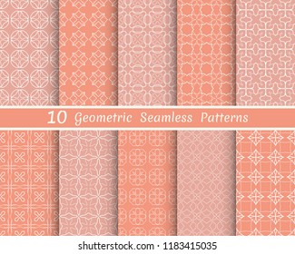 Set of seamless line patterns. Colorful geometric backgrounds collection. Endless repeating linear texture for wallpaper, packaging, banners, invitations, business cards, fabric print