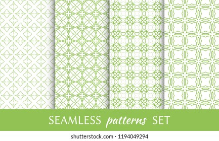 Set of seamless line patterns. Colorful geometric backgrounds collection. Endless repeating linear texture for wallpaper, packaging, banners, invitations, business cards, fabric print
