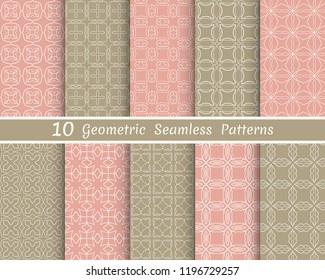 Set of seamless line patterns. Colorful geometric backgrounds collection. Endless repeating linear texture for wallpaper, packaging, banners, invitations, business cards, fabric print