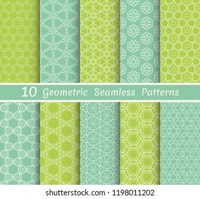 Set of seamless line patterns. Colorful geometric backgrounds collection. Endless repeating linear texture for wallpaper, packaging, banners, invitations, business cards, fabric print