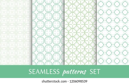 Set of seamless line patterns. Colorful geometric backgrounds collection. Endless repeating linear texture for wallpaper, packaging, banners, invitations, business cards, fabric print