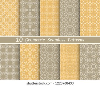 Set of seamless line patterns. Colorful geometric backgrounds collection. Endless repeating linear texture for wallpaper, packaging, banners, invitations, business cards, fabric print