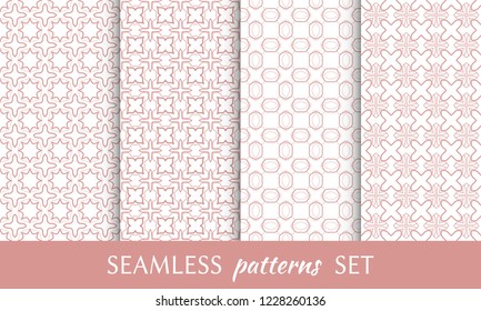 Set of seamless line patterns. Colorful geometric backgrounds collection. Endless repeating linear texture for wallpaper, packaging, banners, invitations, business cards, fabric print