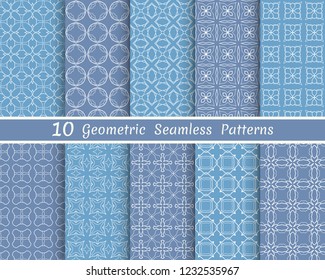 Set of seamless line patterns. Colorful geometric backgrounds collection. Endless repeating linear texture for wallpaper, packaging, banners, invitations, business cards, fabric print