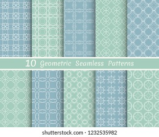 Set of seamless line patterns. Colorful geometric backgrounds collection. Endless repeating linear texture for wallpaper, packaging, banners, invitations, business cards, fabric print