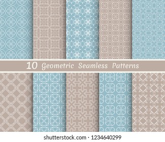 Set of seamless line patterns. Colorful geometric backgrounds collection. Endless repeating linear texture for wallpaper, packaging, banners, invitations, business cards, fabric print