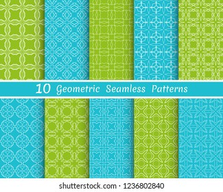 Set of seamless line patterns. Colorful geometric backgrounds collection. Endless repeating linear texture for wallpaper, packaging, banners, invitations, business cards, fabric print