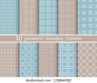 Set of seamless line patterns. Colorful geometric backgrounds collection. Endless repeating linear texture for wallpaper, packaging, banners, invitations, business cards, fabric print