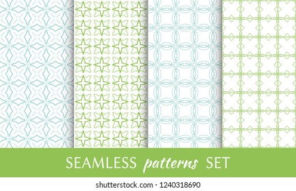 Set of seamless line patterns. Colorful geometric backgrounds collection. Endless repeating linear texture for wallpaper, packaging, banners, invitations, business cards, fabric print