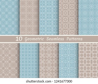 Set of seamless line patterns. Colorful geometric backgrounds collection. Endless repeating linear texture for wallpaper, packaging, banners, invitations, business cards, fabric print