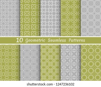 Set of seamless line patterns. Colorful geometric backgrounds collection. Endless repeating linear texture for wallpaper, packaging, banners, invitations, business cards, fabric print