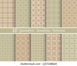 Set of seamless line patterns. Colorful geometric backgrounds collection. Endless repeating linear texture for wallpaper, packaging, banners, invitations, business cards, fabric print