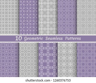 Set of seamless line patterns. Colorful geometric backgrounds collection. Endless repeating linear texture for wallpaper, packaging, banners, invitations, business cards, fabric print