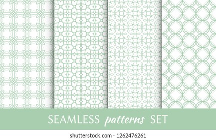 Set of seamless line patterns. Colorful geometric backgrounds collection. Endless repeating linear texture for wallpaper, packaging, banners, invitations, business cards, fabric print