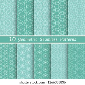 Set of seamless line patterns. Colorful geometric backgrounds collection. Endless repeating linear texture for wallpaper, packaging, banners, invitations, business cards, fabric print