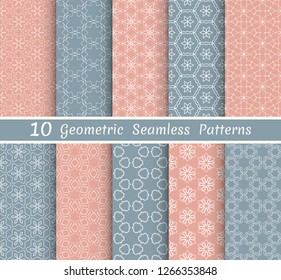 Set of seamless line patterns. Colorful geometric backgrounds collection. Endless repeating linear texture for wallpaper, packaging, banners, invitations, business cards, fabric print
