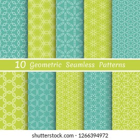 Set of seamless line patterns. Colorful geometric backgrounds collection. Endless repeating linear texture for wallpaper, packaging, banners, invitations, business cards, fabric print