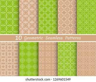 Set of seamless line patterns. Colorful geometric backgrounds collection. Endless repeating linear texture for wallpaper, packaging, banners, invitations, business cards, fabric print