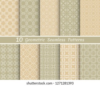 Set of seamless line patterns. Colorful geometric backgrounds collection. Endless repeating linear texture for wallpaper, packaging, banners, invitations, business cards, fabric print