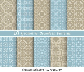 Set of seamless line patterns. Colorful geometric backgrounds collection. Endless repeating linear texture for wallpaper, packaging, banners, invitations, business cards, fabric print