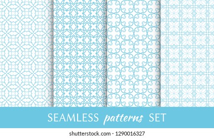 Set of seamless line patterns. Colorful geometric backgrounds collection. Endless repeating linear texture for wallpaper, packaging, banners, invitations, business cards, fabric print