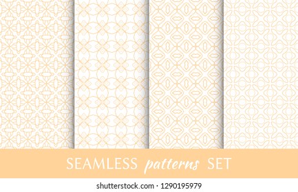 Set of seamless line patterns. Colorful geometric backgrounds collection. Endless repeating linear texture for wallpaper, packaging, banners, invitations, business cards, fabric print