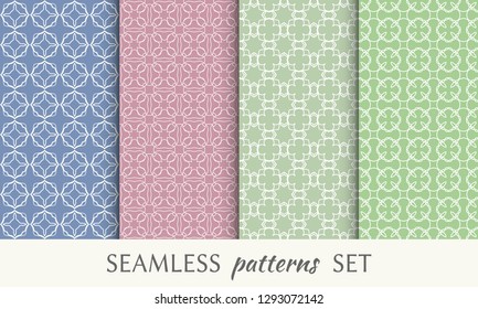 Set of seamless line patterns. Colorful geometric backgrounds collection. Endless repeating linear texture for wallpaper, packaging, banners, invitations, business cards, fabric print