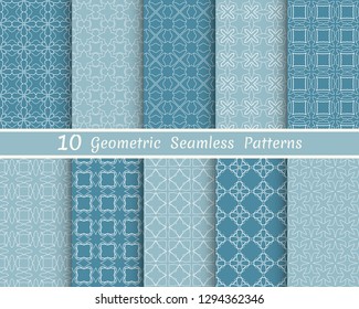 Set of seamless line patterns. Colorful geometric backgrounds collection. Endless repeating linear texture for wallpaper, packaging, banners, invitations, business cards, fabric print