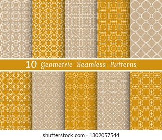 Set of seamless line patterns. Colorful geometric backgrounds collection. Endless repeating linear texture for wallpaper, packaging, banners, invitations, business cards, fabric print
