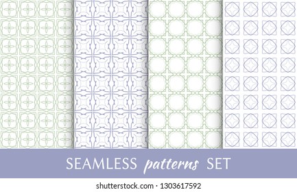 Set of seamless line patterns. Colorful geometric backgrounds collection. Endless repeating linear texture for wallpaper, packaging, banners, invitations, business cards, fabric print