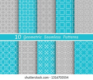 Set of seamless line patterns. Colorful geometric backgrounds collection. Endless repeating linear texture for wallpaper, packaging, banners, invitations, business cards, fabric print