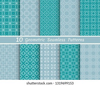 Set of seamless line patterns. Colorful geometric backgrounds collection. Endless repeating linear texture for wallpaper, packaging, banners, invitations, business cards, fabric print