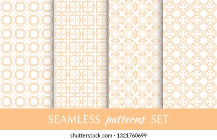 Set of seamless line patterns. Colorful geometric backgrounds collection. Endless repeating linear texture for wallpaper, packaging, banners, invitations, business cards, fabric print